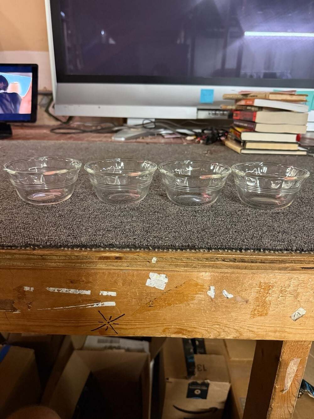 Pyrex Custard Cup Set of 4 Clear Glass 6 oz